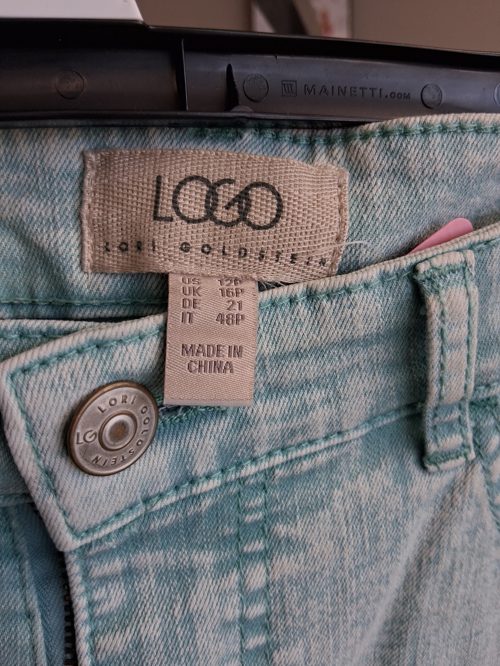 LOGO by Lori Goldstein Women's Aqua-Tint High Rise Jeans
